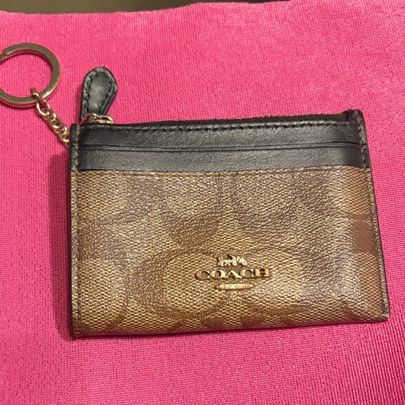 Coach Brown and Black Keychain Wallet - Picture 1 of 3